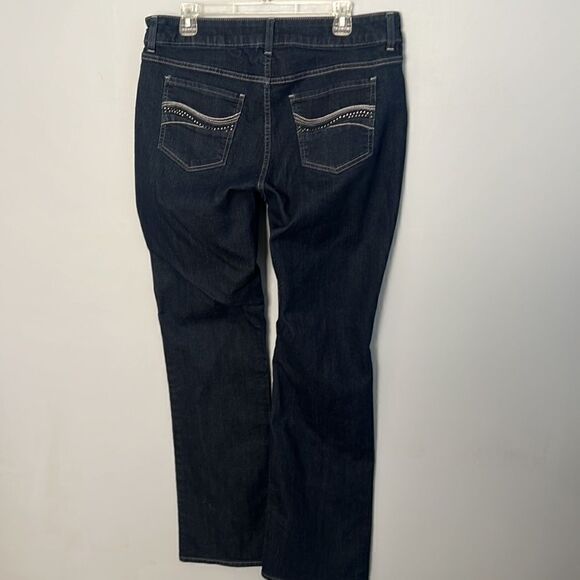 Riders by Lee mid rise boot cut dark wash Jeans Women’s 16 Long - Picture 9 of 13